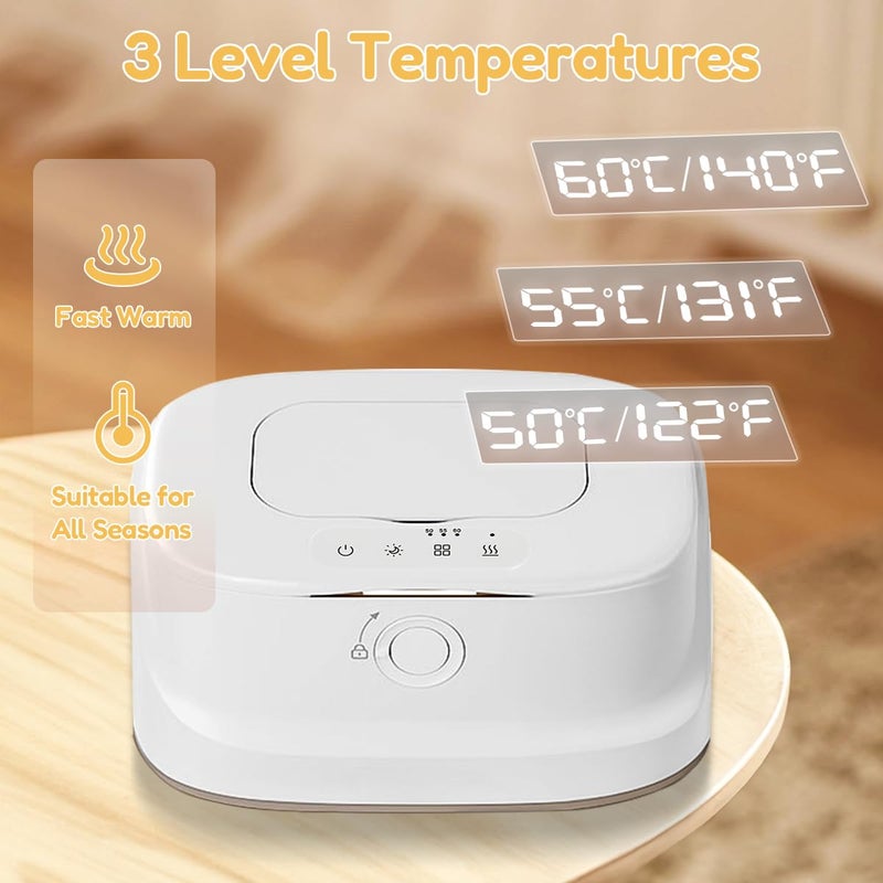 Zertylre Baby Wipe Warmer with Night Light,Innovative Spring Design,Baby Wet Wipes Dispenser for Large Wipes,Wipes Warmer for Newborn Baby,Temperature Display,3 Modes of Temperature Heating Control - Image 3
